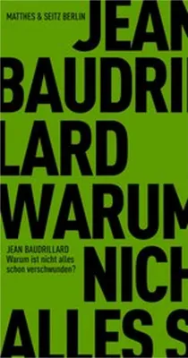 Obrázok produktu pre Baudrillard, J: Warum ist nicht schon ...