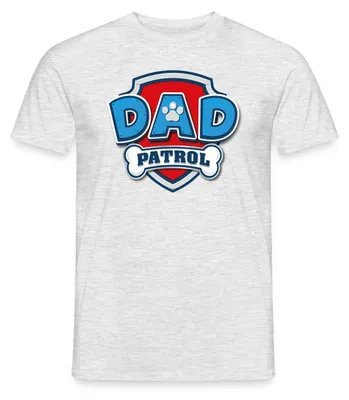 Produktbild von Spreadshirt Paw Patrol Dad Patrol Vatertag Papa Karneval Männer T-Shirt, S, Grau meliert