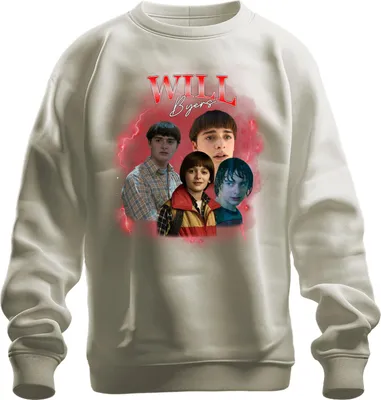 Zdjęcie produktu dla WILL Byers Stranger Fan Geschenk Retro Vintage Serie 90s Bootleg Uni Bluza Pullover, Natur, S