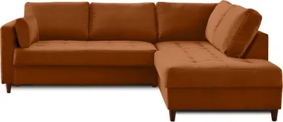 Image de Lisa Design Anna - canapé d'angle droit - 5 places - convertible - en velours , Rouille
