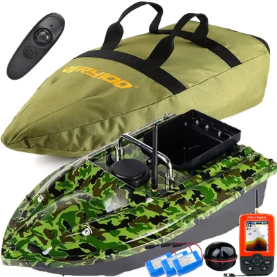 Produktbild von VERY100 500M RC Fischerköderboot Futterboot 1 Köderhüpfer,LCD Fischfinder mit Sonarsensor,3 Batterien 5200mAh+Handtasche