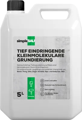 Produktbild von SimpleBau Tiefengrundierung gebrauchsfertig für schwierige Untergründe für innen und außen, 5l