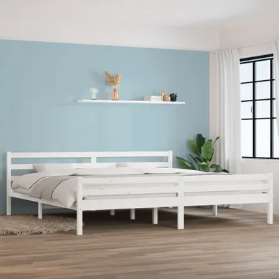 Produktbild von The Living Store Massivholzbett Weiß 200x200 cm