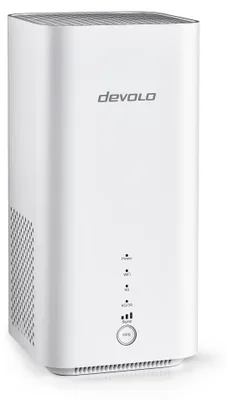 A white Devolo WiFi 6 Router 3600 5G LTE is shown against a white background.