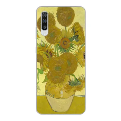 Produktbild von MuchoWow® Handyhülle Schutzhülle Hülle für Samsung Galaxy A70 Sonnenblumen - Vincent van Gogh Silikon Softcase Handy Hülle - Schutzhaube