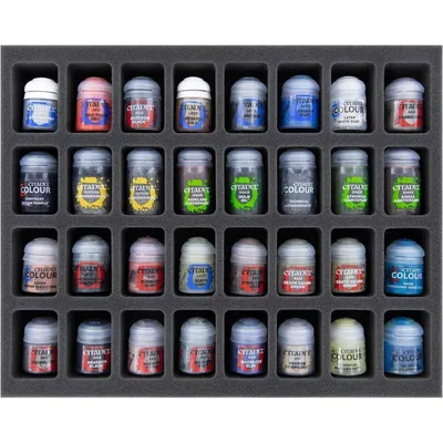 Productafbeelding van Schuimrubberinlegplaat voor 32 Citadel verfpotjes van 12–24 ml