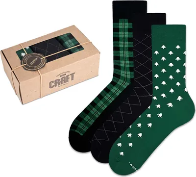 Produktbild von ZOOKSY Weihnachten Socken für Damen und Herren GREEN WINTER BOX Grüne Weihnachtssocken, Businesssocken, 36-40