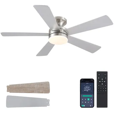 Produktbild von Deckenventilatoren mit Licht, 120CM Deckenventilator mit Licht und Fernbedienung/APP Steuerung, umkehrbar, Dimmbar,geräuschlos