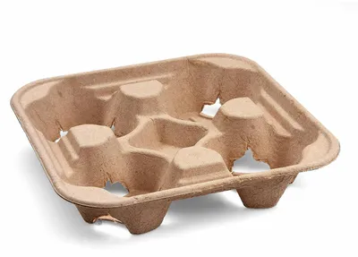 Produktbild von 100x Getränkehalter Tragetablett Becherhalter 4 Becher Coffee to Go 22x22cm