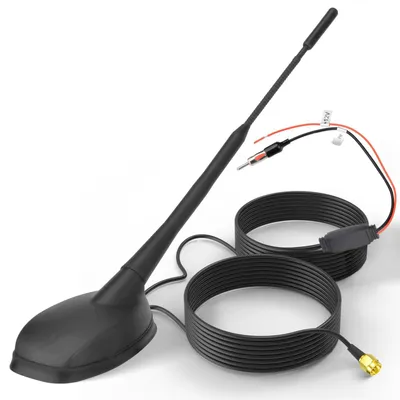 DAB/DAB+/FM/GPS-Autoantenne, aktiv, 5 m Kabel, SMB/DIN/SMA