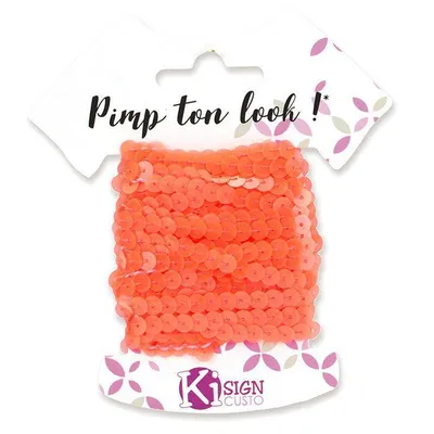 Immagine prodotto di 6 Nastro di paillettes 6 m - Arancione neon