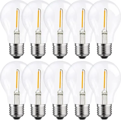 Image de 10 x ampoules LED filament A60 1W presque 15W E27 claires blanc chaud 2700K