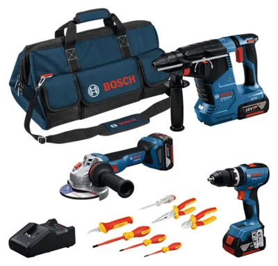 Immagine prodotto di Set professionale da 18 V: GSB + GWS + GBH + VDE