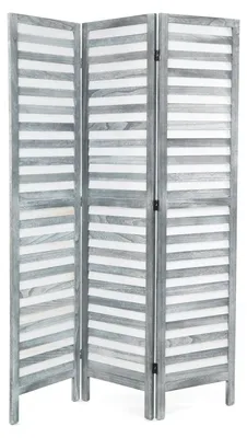 Produktbild von RAUMTEILER "COTTAGE" | 3-teilig, Holz | Paravent | Farbe: grau