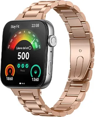 Immagine prodotto di INF Cinturino in metallo a tre perle compatibile con Huawei FIT3/4, 2 pezzi Oro rosa