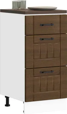 Produktbild von Küchen-Unterschrank Lucca Braun Eichen-Optik Holzwerkstoff