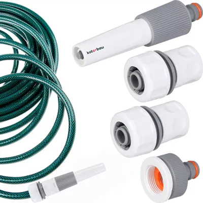 Obrázek produktu pro KOTARBAU® Sada přípojek pro zahradní hadice 4dílná 3/4" PVC nastavitelná rychlospojka pro zahradní postřikovače kohoutková přípojka přípojky pro zastavení vody pro zahradní hadici přípojka pro zahradní hadici 3/4 palce