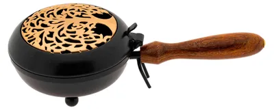Produktbild von Räucherpfanne mit Holzgriff Yggdrasil 23 cm Weihrauchbrenner Eisen Räuchergefäß