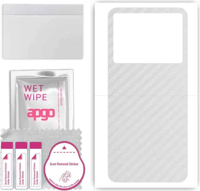 Produktbild von apgo Rückseite Schutzfolie, Skin, kompatibel mit Infinix Note 12 5G, Hinten Displayschutzfolie aus Vinylfolie, kratzfest, einfache Montage - Transparenter Kohlenstoff