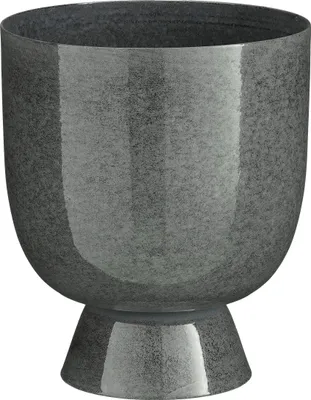 Image de Mica Decorations James Pot de fleurs sur support - H22 x Ø19 cm - Métal - Gris