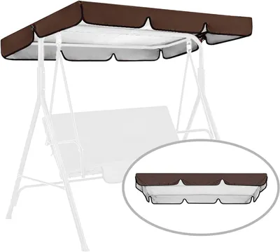 Produktbild von Ersatzteil für Garten-Schaukelstuhl 2/3 Sitzer, wasserdichte Gartenhängemattenhülle, Sonnendach allein 164 x 114 x 15 cm