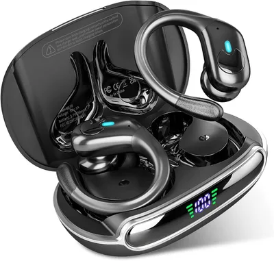 Productafbeelding van Bluetooth-hoofdtelefoon Sport 2023. Bluetooth-hoofdtelefoon 5.3 met stereo HiFi-geluid, 75 uur batterijduur, blauw