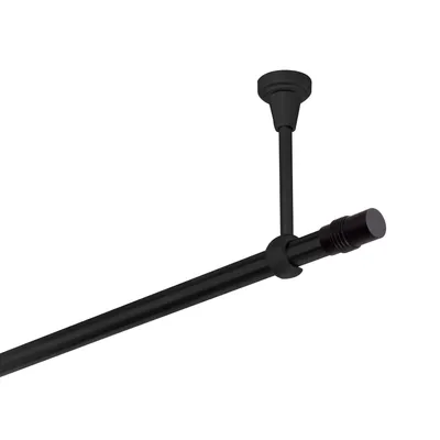 Zdjęcie produktu dla Karnisz czarny matowy stabilny karnisz 19 mm z siłownikiem łatwy montaż, miejsce montażu: sufit, 1 szyna, 360 cm