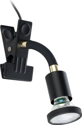 Produktbild von EGLO LED Klemmlampe Parrini 1, Schreibtischlampe mit Klemme, Leselampe mit schwenkbarem Spot, Metall und Kunststoff in Schwarz und Messing, warmweiß