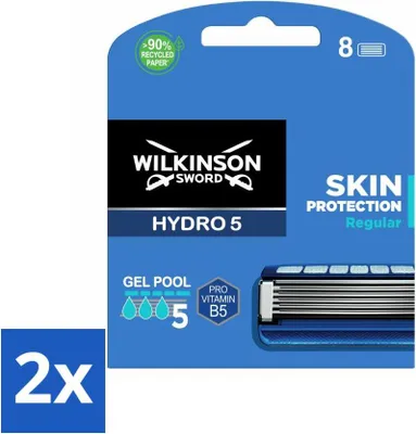 Produktbild von Wilkinson Sword – Nachfüllklingen – Hydro 5 Hautschutz – Schützend – 8 Klingen - Vorteilspack - 2 Stücke