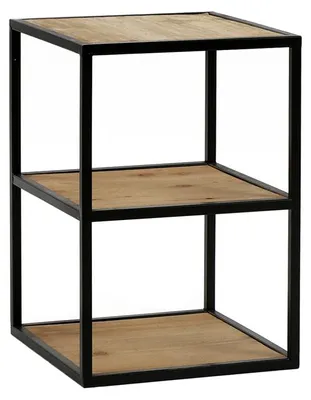 Image de Table d'appoint Pomax Eszential, noire | Naturelle, L 30 x l 30 x H 40 cm