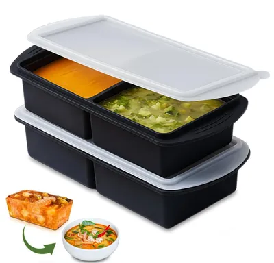 Produktbild von Set mit 2 großen Silikon-Gefrierbehältern