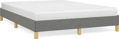 Produktbild von vidaXL Bettgestell ohne Matratze Dunkelgrau 140x190 cm Stoff