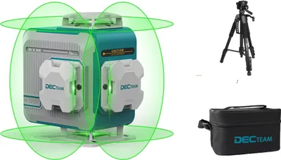 Obrázok produktu pre 4D samonivelačný laserový nivelačný prístroj, dosah 40 m, vodotesný, IP54, so statívom