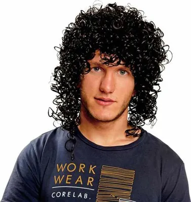 Immagine prodotto di Parrucca Rock Star con capelli ricci neri