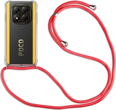 Produktbild von Handykett für Poco X7 Pro 5G Hülle mit Kordel Handyhülle mit Band in Rot