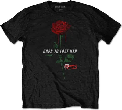 Obrázok produktu pre Guns N' Roses Used to Love Her Rose Black M Tričko