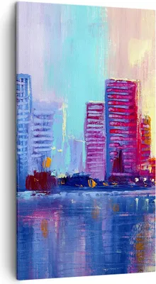 Produktbild von Bild auf Leinwand - Leinwandbild - Stadt Haus Straße - 45x80cm - Wand Bild - Wanddeko - Wandbilder - Leinwanddruck - Bilder - Kunstdruck - Wanddekoration - Leinwand bilder - Wandkunst - PA45x80-4023