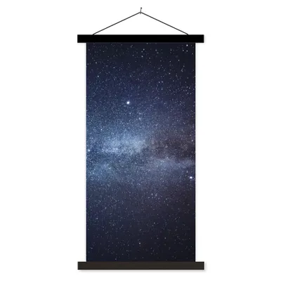 Produktbild von MuchoWow® Textilposter Die Milchstraße im Sonnensystem 40x80 cm mit schwarzem Rahmen - Wandemalerei