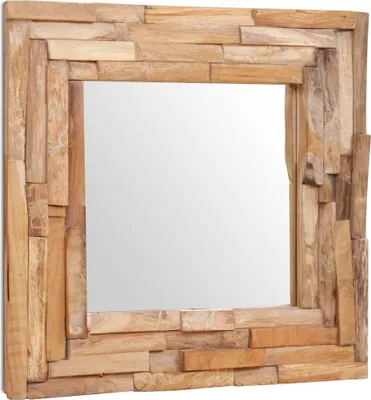 Produktbild von vidaXL Dekorativer Spiegel Teak 60 x 60 cm Quadratisch