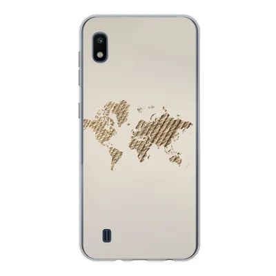 Produktbild von MuchoWow® Handyhülle Schutzhülle Hülle für Samsung Galaxy A10 Weltkarte - Seil - Braun Silikon Softcase Handy Hülle - Schutzhülle