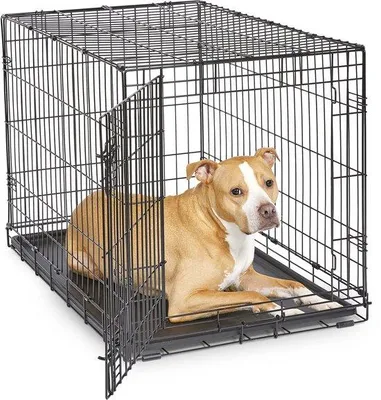 Produktbild von Hundebox mit einer Tür - 91,44 cm - Metall - Schwarz - Für den Innenbereich - Transportkäfig für Hunde