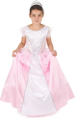 Produktbild von Prinzessinnen-Kostüm mit Reifrock für Mädchen weiss-rosa S 4-6 Jahre (110-120 cm)