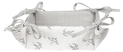 Immagine prodotto di Cestino per pane Clayre & Eef 35x35x8 cm Grigio Bianco Cotone Rondine