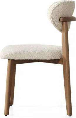 Produktbild von Esszimmerstuhl Küchenstuhl Stuhl Essstuhl Textil Stoffbezug Holz Weiß