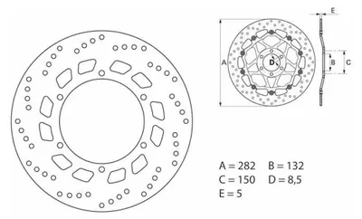 Zdjęcie produktu dla Brembo 68b407d0 tarcza hamulcowa srebrna srebrna jeden rozmiar