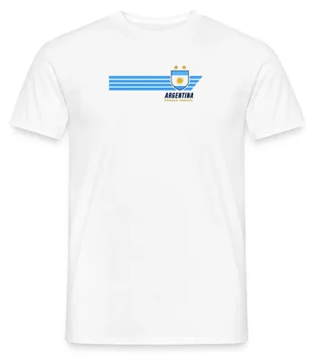 Produktbild von Spreadshirt Argentinien Fußball Fanlook Trikot Männer T-Shirt, S, Weiß