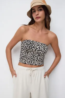 Produktbild von Trägerloses Crop-Top, Black White, M