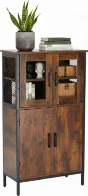 Image de Armoire industrielle à porte vitrée - Étagères réglables, conception sécurisée