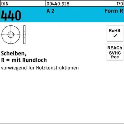 Produktbild von Reyher  440 A2 U-Scheiben R 17,5 x56x5,0 (50 Stück)