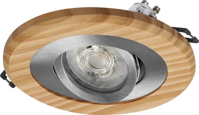 Produktbild von OSRAM 4058075854031 Wood LED Spot GU10 Hell 4,5W Satin-Nickel Holz